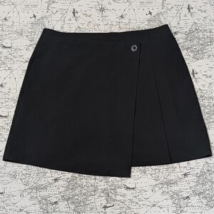 GU Japan Black Asymmetrical Wrap Mini Skirt - Fits US Small/Med (27.5" Waist)